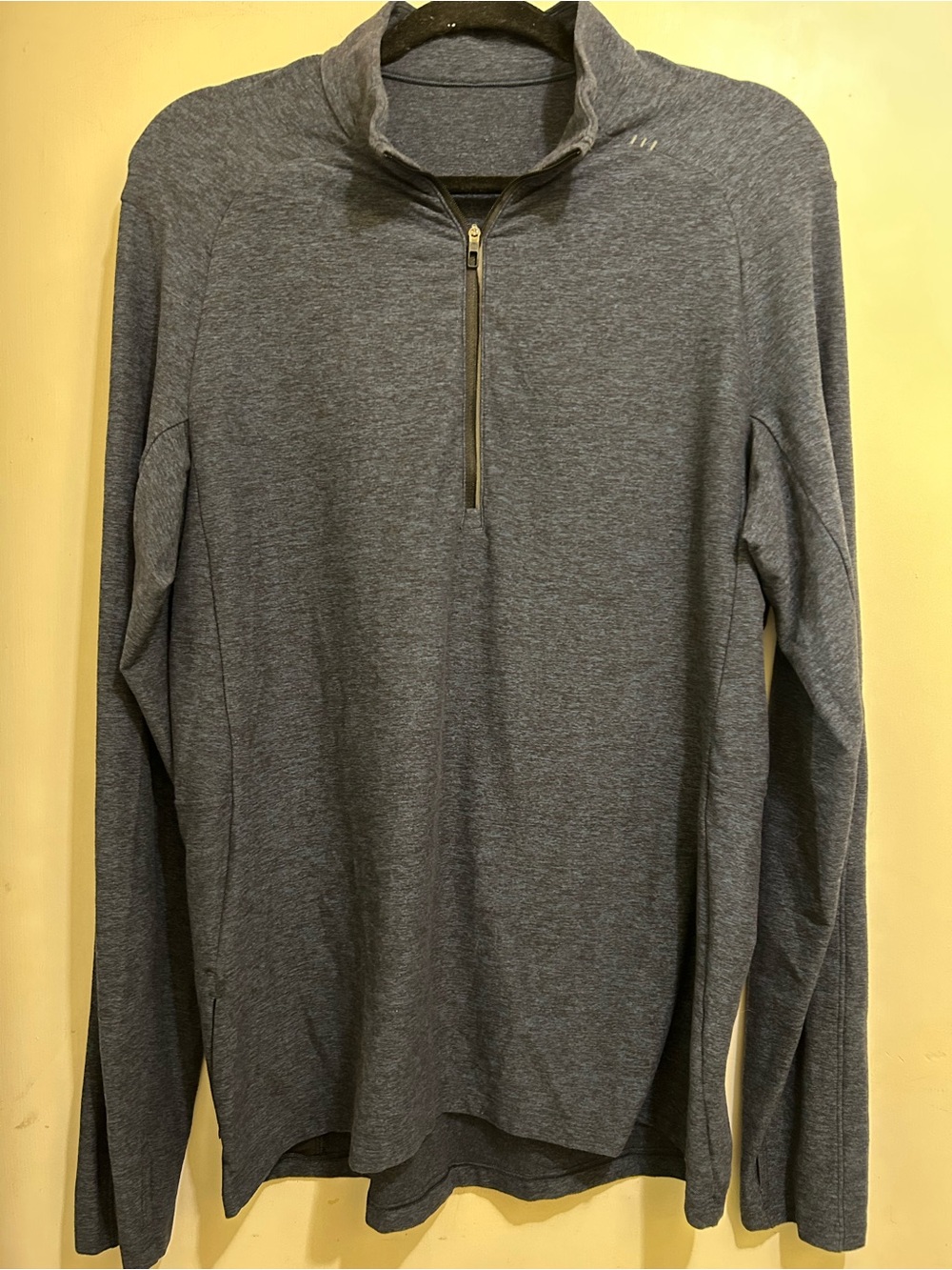 Lululemon NWOT Men’s Navy Blue Heather 1/2 Zip Pullover, Sz Large